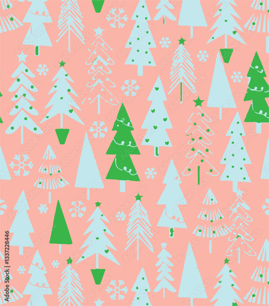 Christmas branches, New Year and garland seamless pattern background Christmas branches, New Year and garland seamless pattern background