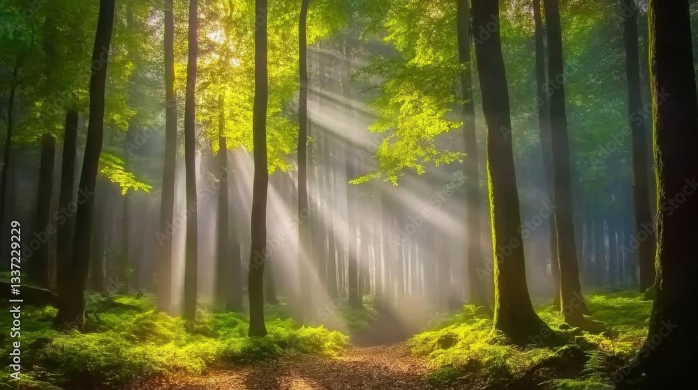 Obraz premium Sunlit Forest Path