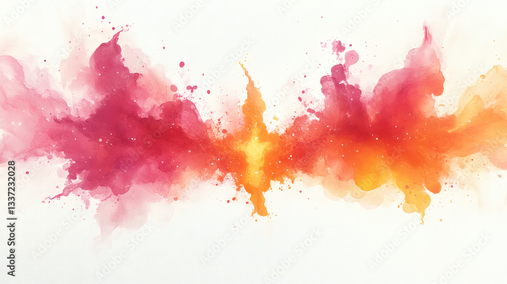 Obraz premium Abstract Watercolor Paint Splashes On White Background