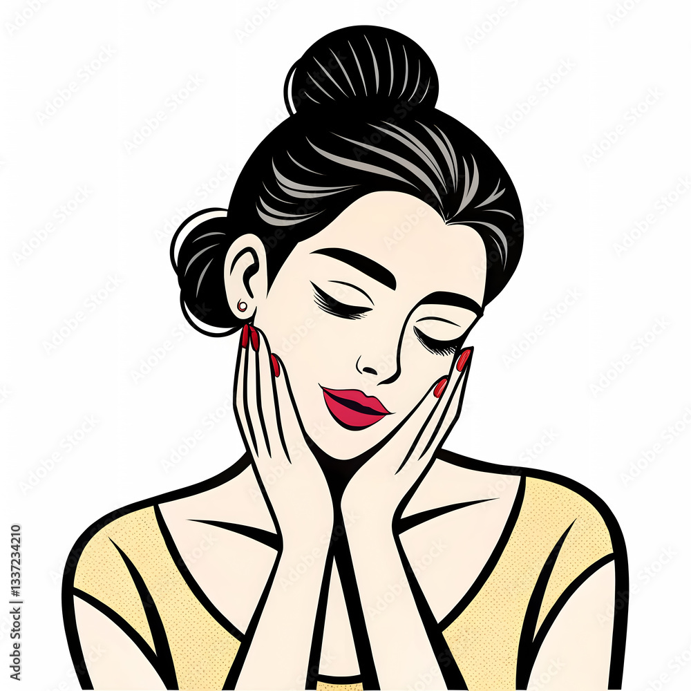 Illustration of Calm Woman for Graphics Ads and Screen Printing Projects Illustration of Calm Woman for Graphics Ads and Screen Printing Projects