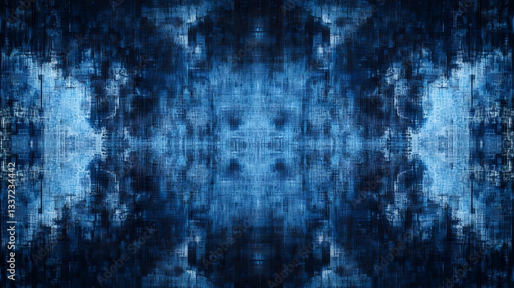Abstract blue pixelated glitch texture with distortion effects, showcasing futuristic digital aesthetics, screen malfunctions, and cyber-inspired visuals for technology-based projects Abstract blue pixelated glitch texture with distortion effects, showcasing futuristic digital aesthetics, screen malfunctions, and cyber-inspired visuals for technology-based projects