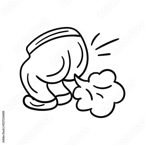 Horn Prank line doodle icon with white background vector stock illustration