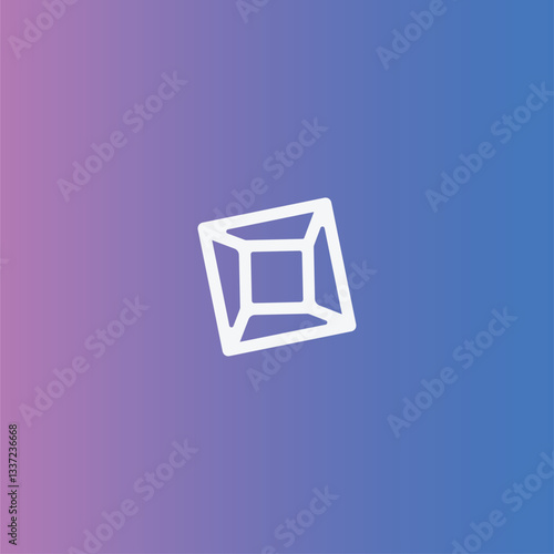 Modern line art tech logo featuring a cube box room. Perfect for tech startups, innovation brands, and digital businesses. Minimalist geometric design for apps, websites, and presentations. Buy now on
