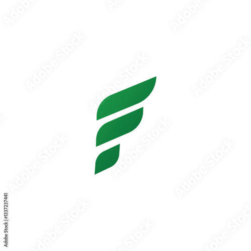 Elegant F monogram logo with 3 leaf design, perfect for eco-friendly brands, nature themes, and modern businesses