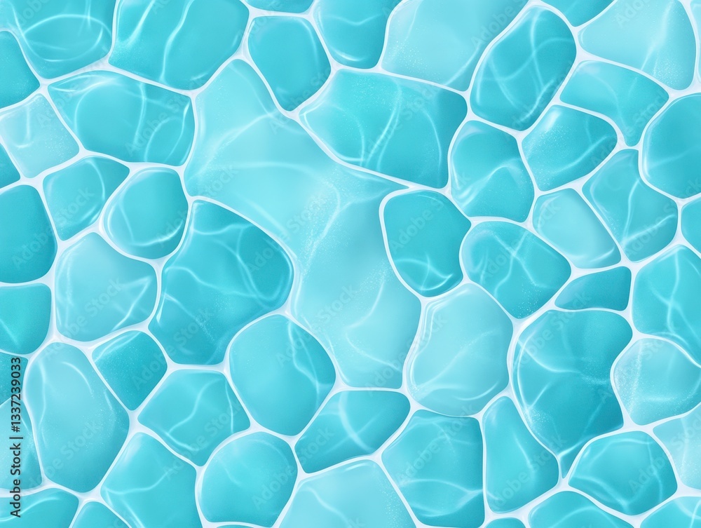 Obraz premium A serene underwater scene showcasing smooth, turquoise stones illuminated by sunlight
