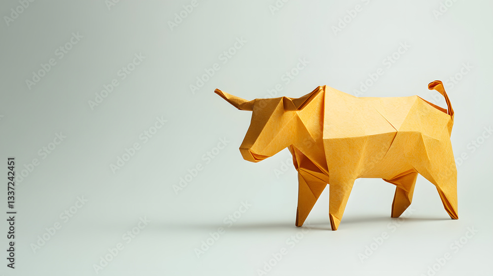 Origami Bull: Folding a Paper Bull Figurine with Detailed Instructions