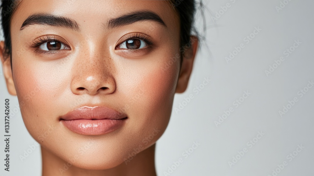 Fototapeta premium Close-up of a woman's face, neutral expression