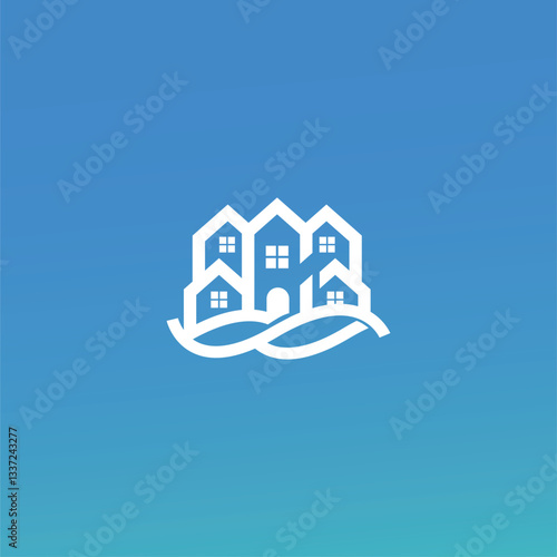Modern BCB initial logo with beach wave elements, perfect for construction, architecture, and coastal businesses. Clean, professional design ideal for branding and real estate companies. Buy this vers