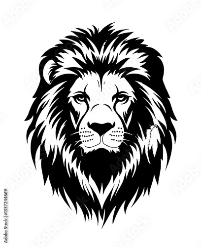 Modern Lion Head Symbol for Branding and Design
