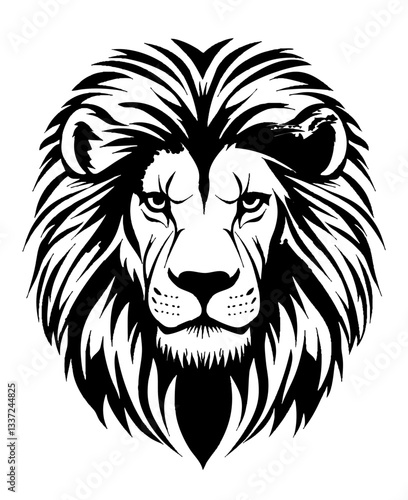 Bold and Fierce Lion Face Illustration in EPS
