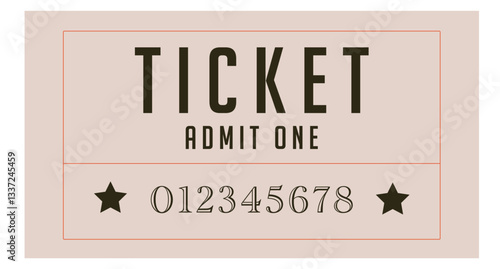 Ticket, Vintage ticket, Admit one ticket