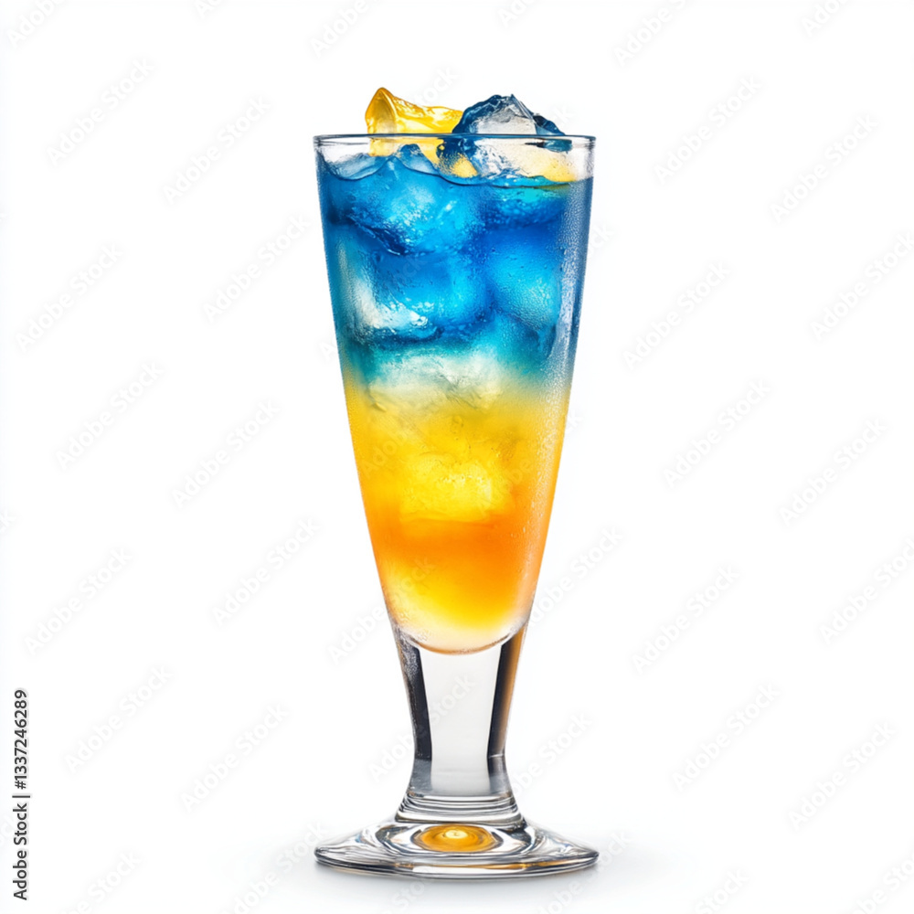 Vibrant and symbolic, the Isolated Ukrainian Flag cocktail beautifully mirrors the striking blue and yellow of the Ukrainian flag Vibrant and symbolic, the Isolated Ukrainian Flag cocktail beautifully mirrors the striking blue and yellow of the Ukrainian flag