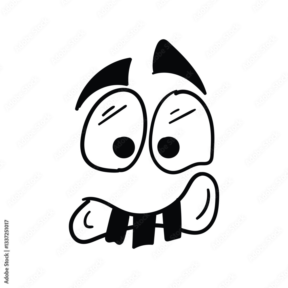Tooth glyph doodle icon with white background vector stock illustration Tooth glyph doodle icon with white background vector stock illustration