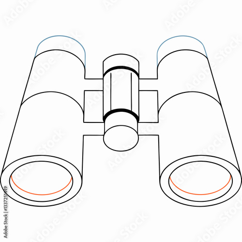 Binoculars vector icon in outline style