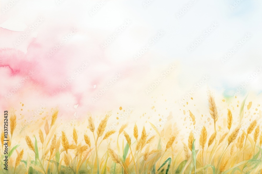 Naklejka premium Golden wheat field agriculture landscape outdoors.
