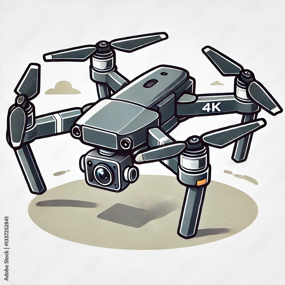 A high-tech drone equipped with a 4K camera, designed for aerial photography and videography, showcased in a neutral environment. A high-tech drone equipped with a 4K camera, designed for aerial photography and videography, showcased in a neutral environment.