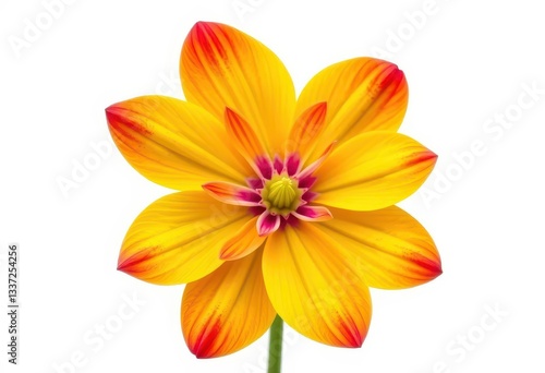 A single, vibrant bloom isolated against a pure white backdrop, element, blossom