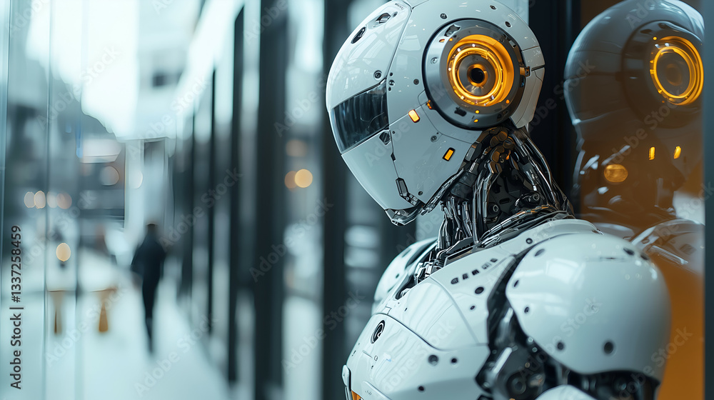 Futuristic Robotic Android in Modern Urban Environment: An Insight into Advanced AI and High-Tech Innovation Futuristic Robotic Android in Modern Urban Environment: An Insight into Advanced AI and High-Tech Innovation