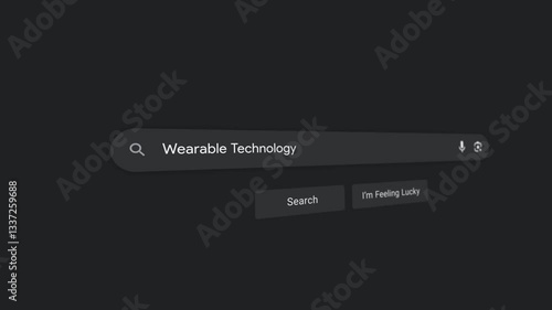 Searchbar Typing Wearable Technology In Internet Web Search Engine | Motion Graphic Animation With Smooth Camera Movement | High Quality User Interface Design