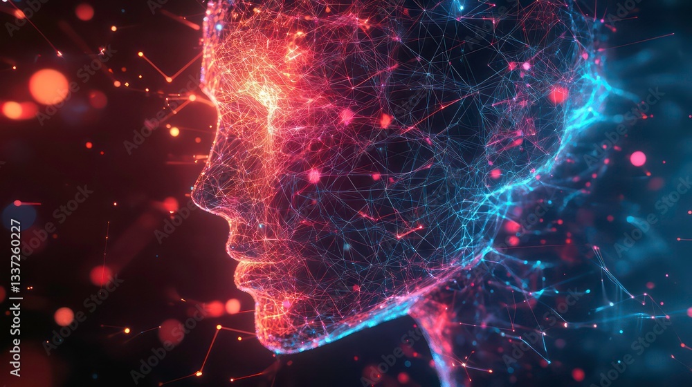 Neural network, artificial intelligence, social connections, digital database, polygonal mesh 3D illustration Neural network, artificial intelligence, social connections, digital database, polygonal mesh 3D illustration