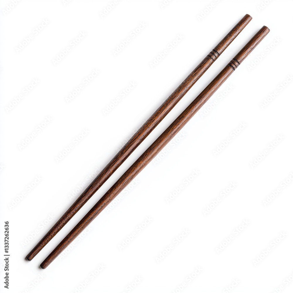 Elegant pair of wooden chopsticks showcasing traditional craftsmanship and cultural heritage perfect for asian cuisine and dining experiences with space available for text and branding Elegant pair of wooden chopsticks showcasing traditional craftsmanship and cultural heritage perfect for asian cuisine and dining experiences with space available for text and branding
