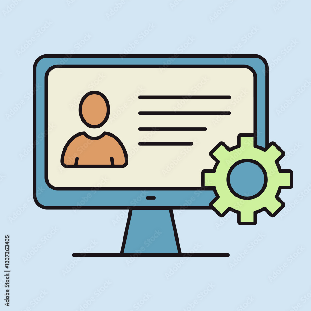 User customize settings on monitor vector icon User customize settings on monitor vector icon