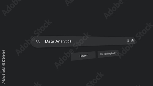Searchbar Typing Data Analytics In Internet Web Search Engine | Motion Graphic Animation With Smooth Camera Movement | High Quality User Interface Design