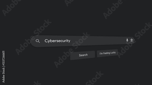 Searchbar Typing Cybersecurity In Internet Web Search Engine | Motion Graphic Animation With Smooth Camera Movement | High Quality User Interface Design