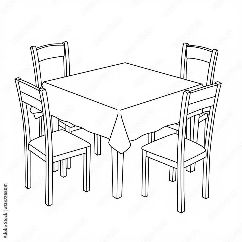 table and chairs sketch table and chairs sketch