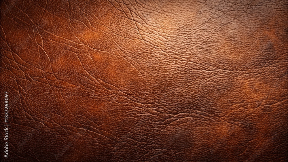 Fototapeta premium Rich Brown Leather Texture Background - Copy Space for Text or Design