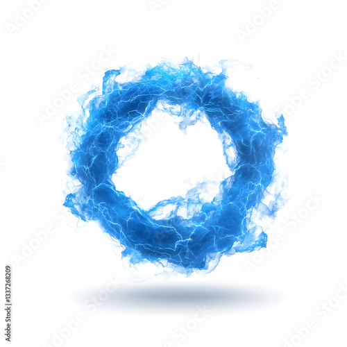 Blue Energy Circle Flows Isolated, isolated on white background