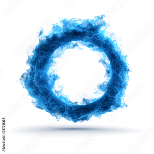 Blue Energy Circle Flows Isolated, isolated on white background
