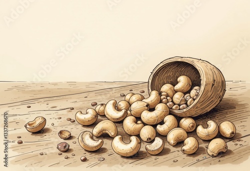 illustration of Cashew nuts