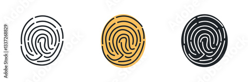 Fingerprint icon symbol vector illustration isolated on white background