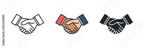 Handshake icon symbol vector illustration isolated on white background