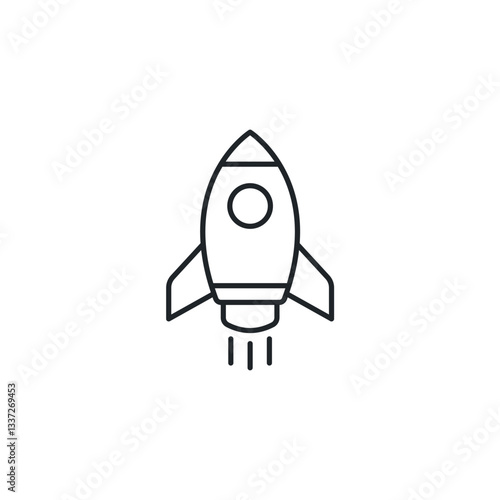 Rocket icon symbol vector illustration isolated on white background