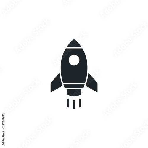 Rocket icon symbol vector illustration isolated on white background