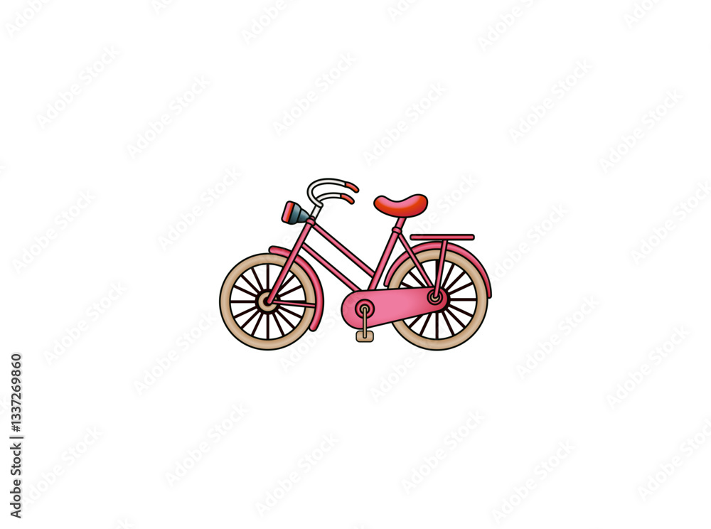 Fototapeta premium Vector illustration of cartoon bicycle on white background 