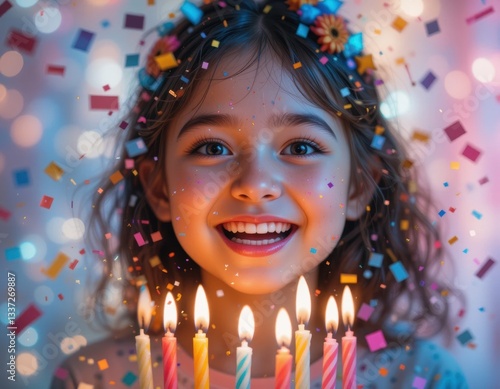 happy little girl birthday concept