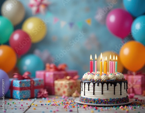 birthday cake with candles