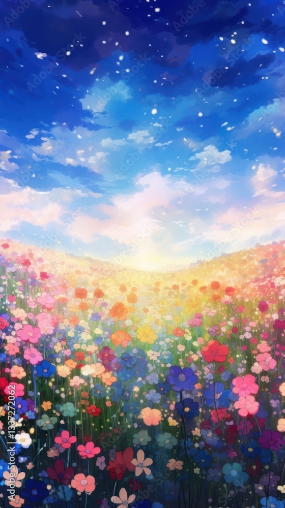 Fototapeta premium Meadow landscape flower backgrounds.