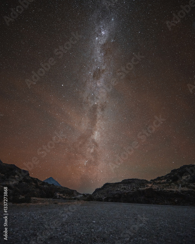 Beautiful night sky with milky way in patagonia 