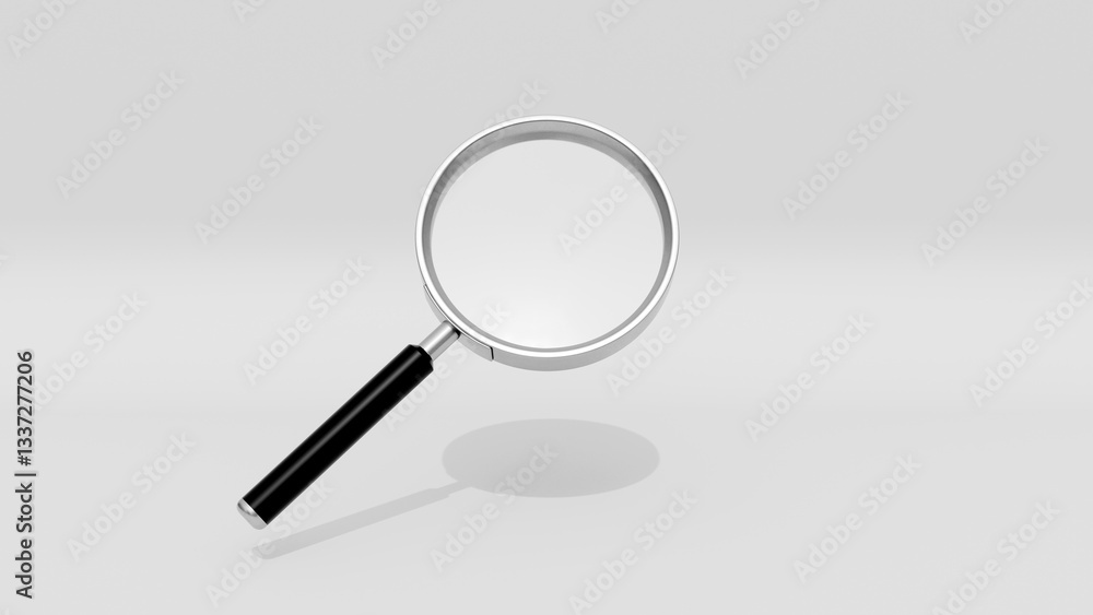 Magnifying glass 3d illustration. Realistic magnifying glass for presentation, background or banner design. Magnifying glass. Magnifying glass 3d illustration. Realistic magnifying glass for presentation, background or banner design. Magnifying glass.