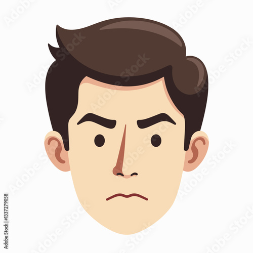 Angry man illustration with neutral background  
