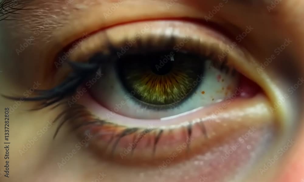 Close-up Macro Photography of a Striking Green Eye with Brown Ring Close-up Macro Photography of a Striking Green Eye with Brown Ring
