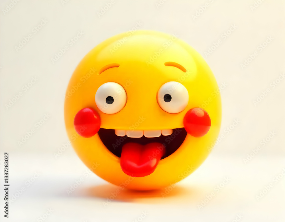 Fototapeta premium Colorful 3D Emoji Faces Displaying Various Emotions on Blue Background – Fun and Expressive Icons Collection emoticon smile icons 