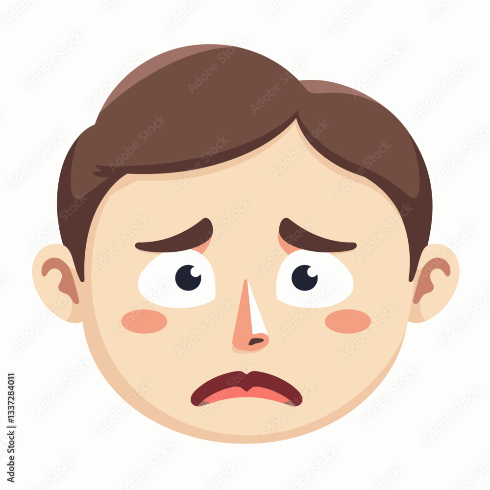 Melancholic young man expressing sadness, minimalist illustration Melancholic young man expressing sadness, minimalist illustration