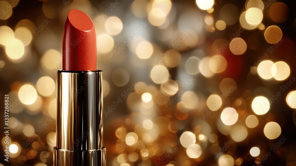 Red lipstick against a bokeh background Red lipstick against a bokeh background
