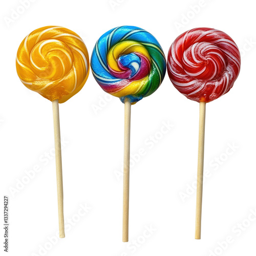 Wallpaper Mural lollipops isolated on a white transparent background Torontodigital.ca