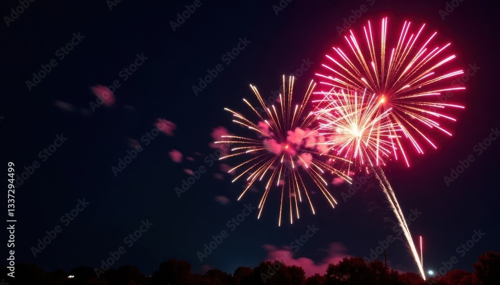 Black background, intense fireworks burst, panoramic view , vivid, abstract, background Black background, intense fireworks burst, panoramic view , vivid, abstract, background